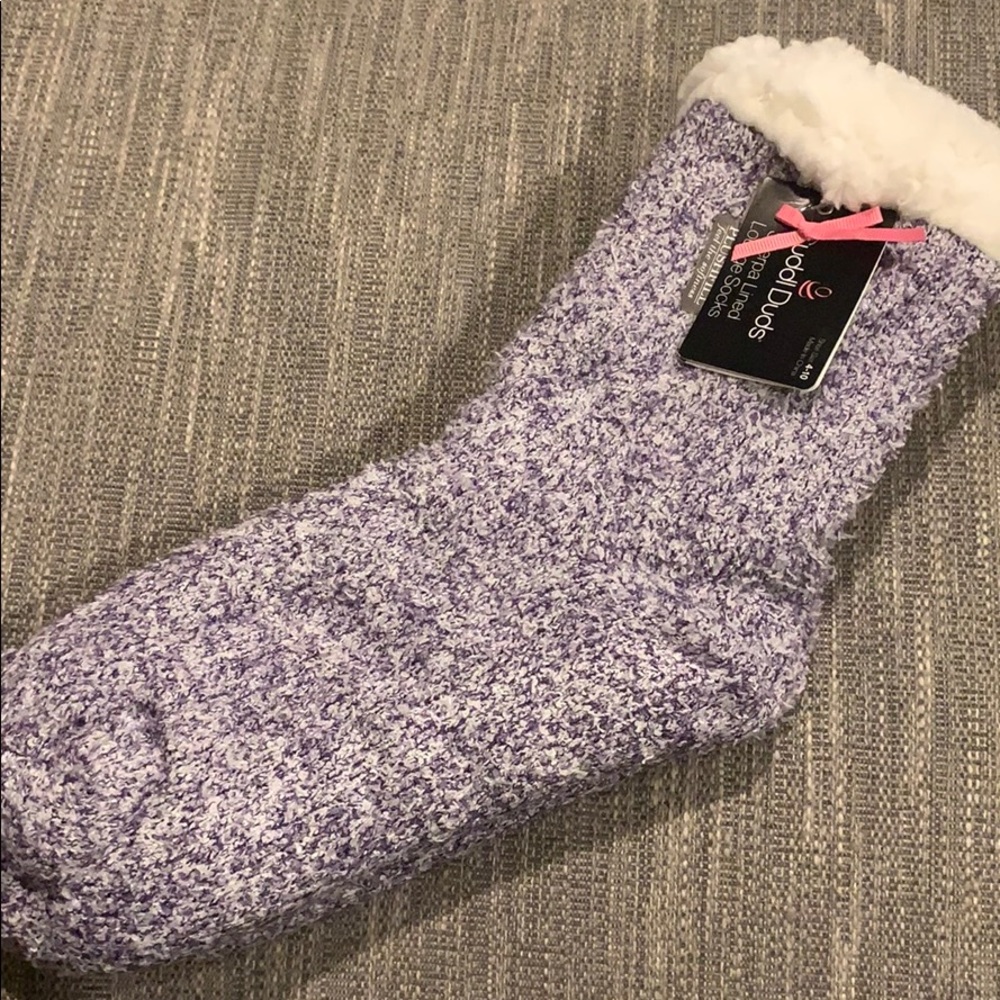 NWT Cuddl Duds purple sherpa lined socks